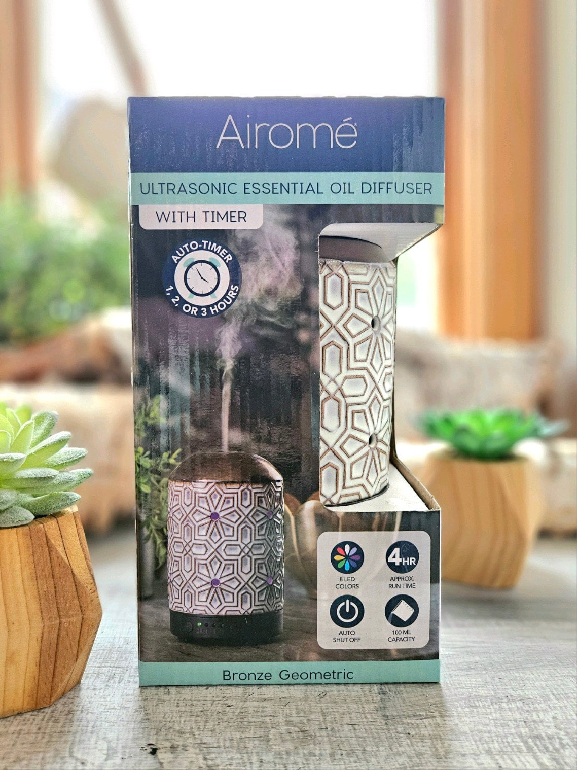 Bronze Geometric Timer Ultra Sonic Diffuser | Kymora Kandles